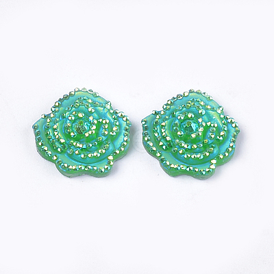 Resin Rhinestone Cabochons CRES-T012-02F-1