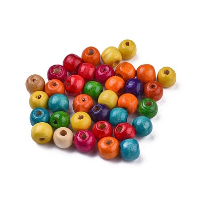 Dyed Natural Wood Beads X-WOOD-Q006-10mm-M-LF-1