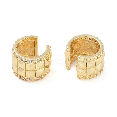 Brass Micro Pave Clear Cubic Zirconia Cuff Earring for Women EJEW-S225-19G-04-1