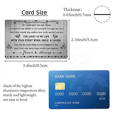 Rectangle 201 Stainless Steel Custom Thermal Transfer Wallet Card DIY-WH0252-030-1