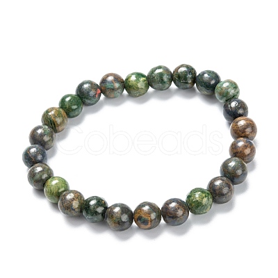 Natural Gemstone Stretch Beaded Bracelets G-A185-01L-1