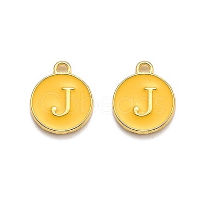 Golden Plated Alloy Enamel Charms ENAM-Q437-13J-1