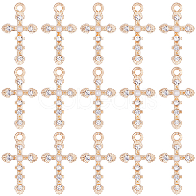 SUNNYCLUE 30Pcs Alloy Rhinestone Pendants FIND-SC0005-65-1