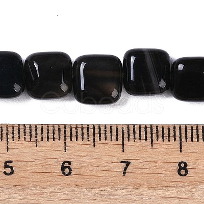 Natural Black Agate Beads Strands G-M435-A08-01-1