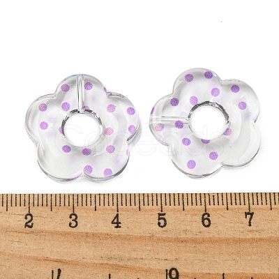 Transparent Printed Acrylic Beads OACR-H124-05B-06-1