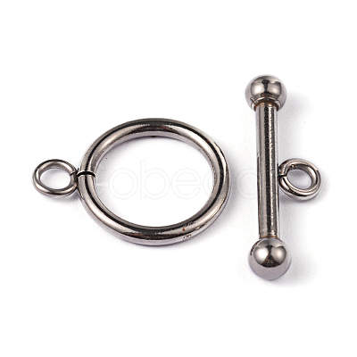 Tarnish Resistant 304 Stainless Steel Ring Toggle Clasps STAS-L176-13P-1