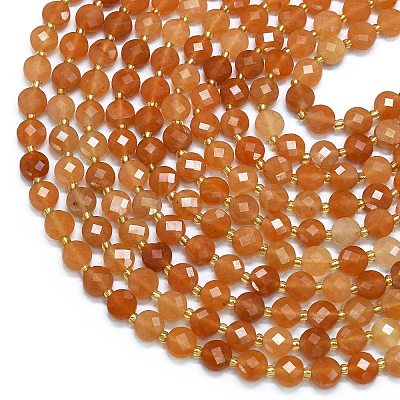 Natural Red Aventurine Beads Strands G-K389-B48-01-1