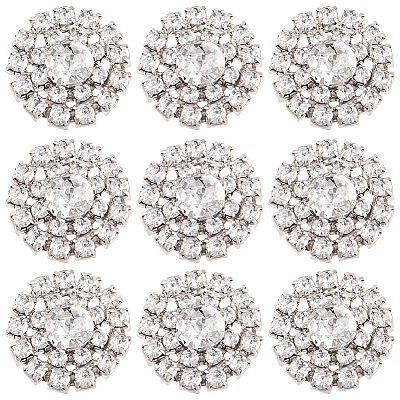 AHADERMAKER 30Pcs Alloy Rhinestone Cabochons ALRI-GA0001-09S-1