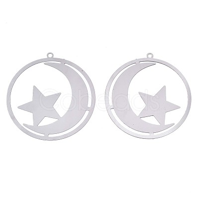 Non-Tarnish 201 Stainless Steel Filigree Pendants X-STAS-S118-013P-1