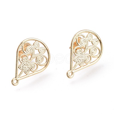 Brass Stud Earring Findings KK-M211-03G-1