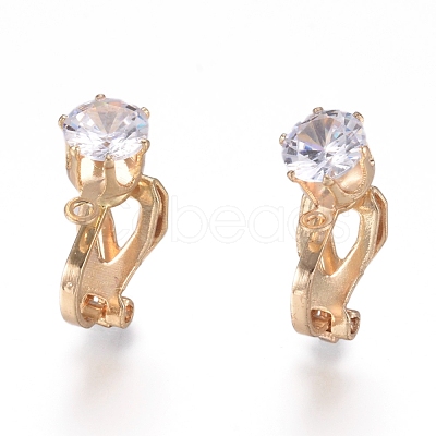 Brass Clip-on Earring Findings KK-L198-011G-1