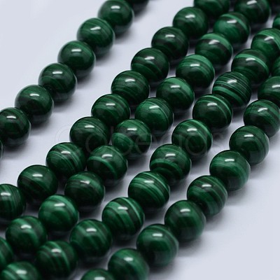 Natural Malachite Beads Strands G-F571-27AA2-10mm-1