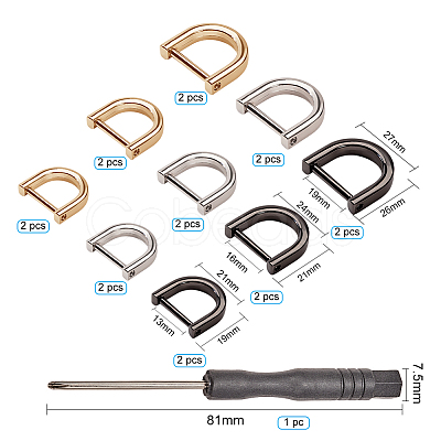 Alloy D-Ring Shackles Clasps PALLOY-PH0005-86-1