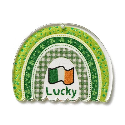 Saint Patrick's Day Theme Acrylic Pendants OACR-G028-01F-1