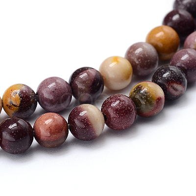 Round Natural Mookaite Beads Strands G-F216-8mm-19-1