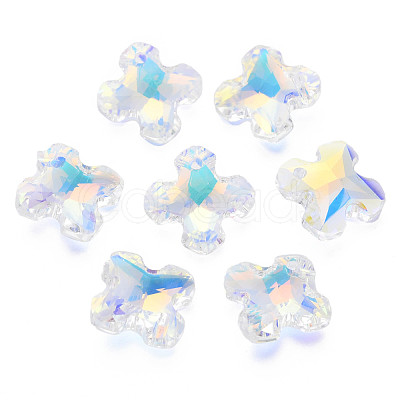 Electroplated Glass Charms EGLA-N006-013D-1