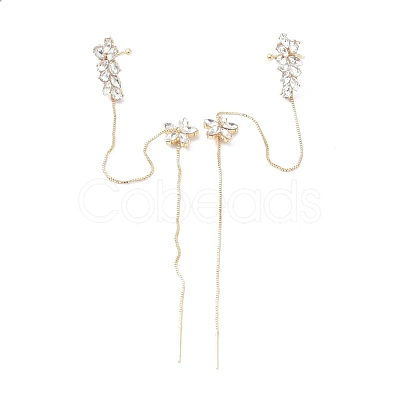 Flower Ear Cuff Wrap Climber Earrings EJEW-P193-03G-1