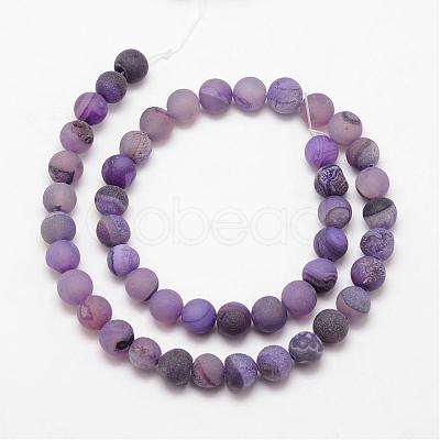 Natural Druzy Geode Agate Bead Strands G-K166-09-10mm-07-1