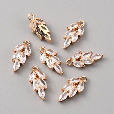 Brass Micro Pave Clear Cubic Zirconia Pendants FIND-WH0045-92KCG-1