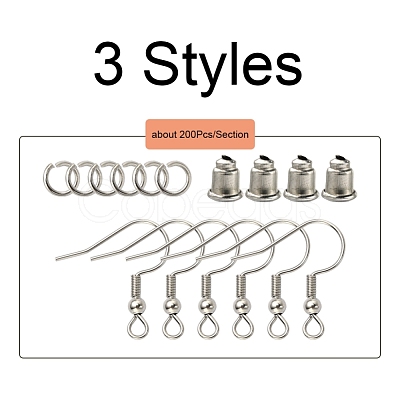 Tarnish Resistant 200Pcs 304 Stainless Steel Earring Hooks STAS-T051-007-1