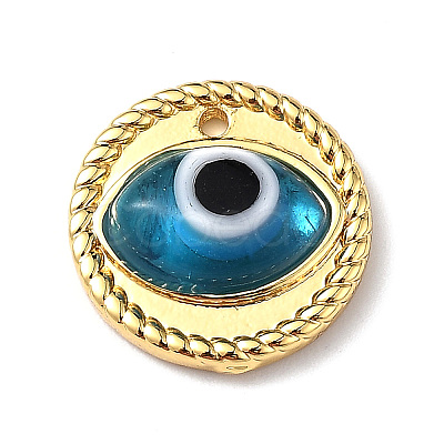 Handmade Lampwork Evil Eye Pendants ZIRC-L102-15G-1