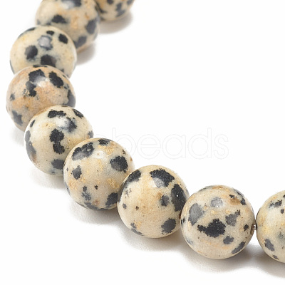 Natural Wood & Stone Round Beaded Stretch Bracelet BJEW-JB07817-1