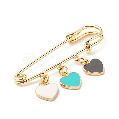 Triple Heart Enamel Charm Brooch JEWB-BR00065-02-1