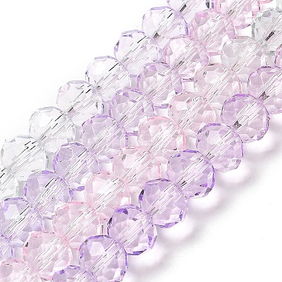 Transparent Painted Glass Beads Strands DGLA-A034-T6mm-A23-1