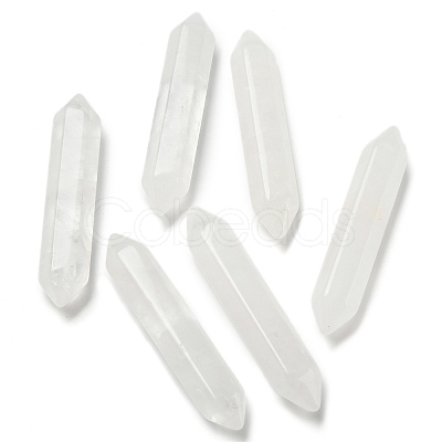 Olycraft 6Pcs Natural Quartz Crystal No Hole Double Terminated Points G-OC0004-04-1