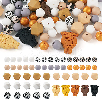 75Pcs 15 Style Silicone Beads SIL-TA0001-34-1