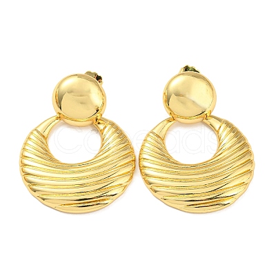 Croissant Shape Rack Plating Brass Dangle Stud Earrings EJEW-K263-04G-1