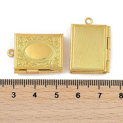 Brass Locket Pendants for Teachers' Day KK-M041-07G-1