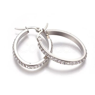 201 Stainless Steel Hoop Earrings EJEW-A055-08P-1