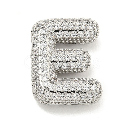 Platinum Plated Brass Micro Pave Cubic Zirconia Pendants KK-L073-001P-E-1