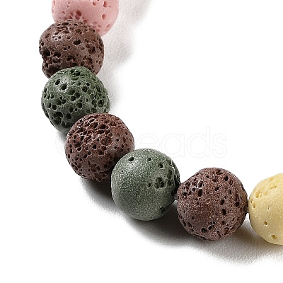 Synthetic Lava Rock Dyed Beads Strands G-H311-08C-07-1