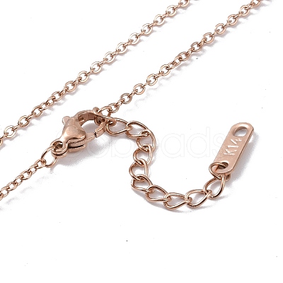 Ion Plating(IP) 304 Stainless Steel Cable Chain Necklaces NJEW-G081-05RG-1