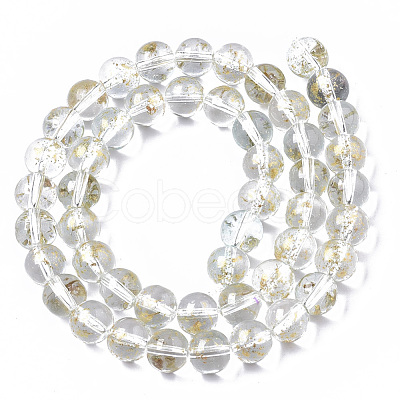 Transparent Spray Painted Glass Bead Strands X-GLAA-N035-03C-B09-1