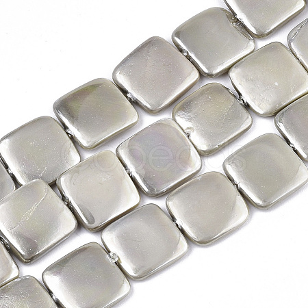 Spray Painted Shell Pearl Beads Strands SSHEL-R045-03B-02-1