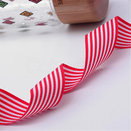 Striped Polyester Grosgrain Ribbon OCOR-Q011-25mm-02-1