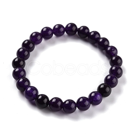 Dyed Natural Jade Beads Stretch Bracelets BJEW-J183-B-11-1