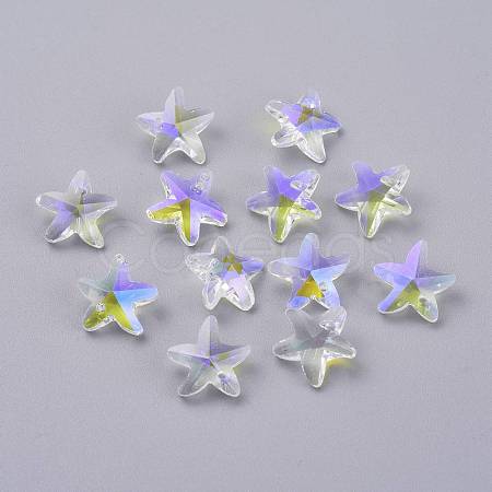 Faceted Glass Charms GLAA-H101-A-12-1