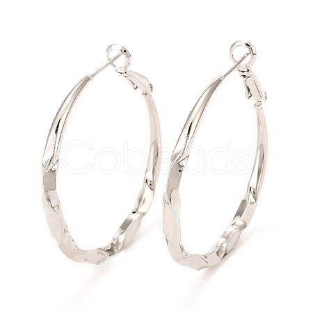 Brass Hoop Earrings EJEW-F273-03P-1