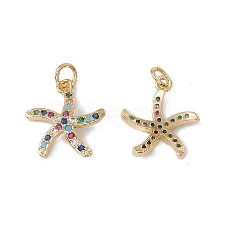 Brass Micro Pave Colorful Cubic Zirconia Pendants KK-G439-20G-1