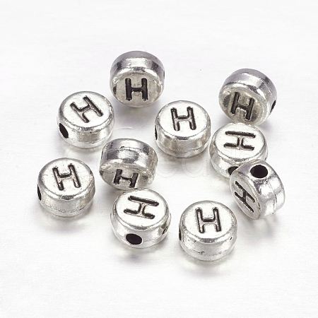 Alloy Letter Beads PALLOY-G190-AS-H-1