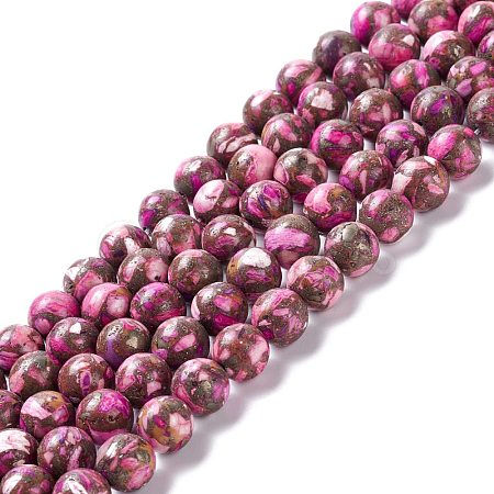 Assembled Synthetic Pyrite and Dyed Howlite Beads Strands G-K317-A03-01-1
