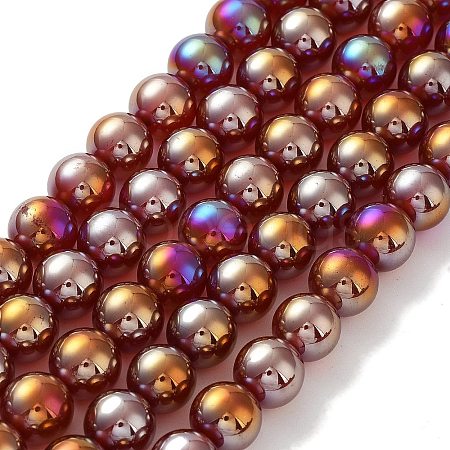Electroplated Natural Red Agate Beads Strands G-Z038-B04-03AB-1