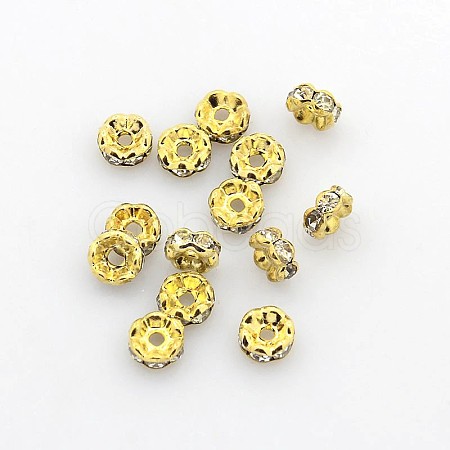 Brass Rhinestone Spacer Beads X-RB-A014-L5mm-01G-1