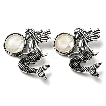 Dual-use Items Alloy Mermaid Brooch JEWB-C026-02F-AS-1