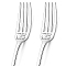 Globleland Word Pattern 304 Stainless Steel Fork, with Coated Paper Cutlery Storage Box, Lollipop Pattern, 200x24mm, Fork: 2pcs/box