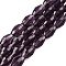 Transparent Glass Beads Strands, Faceted, Oval, Purple, 8x5.5mm, Hole: 1mm, about 70pcs/strand, 22.2~22.64''(55.5~57.5cm)